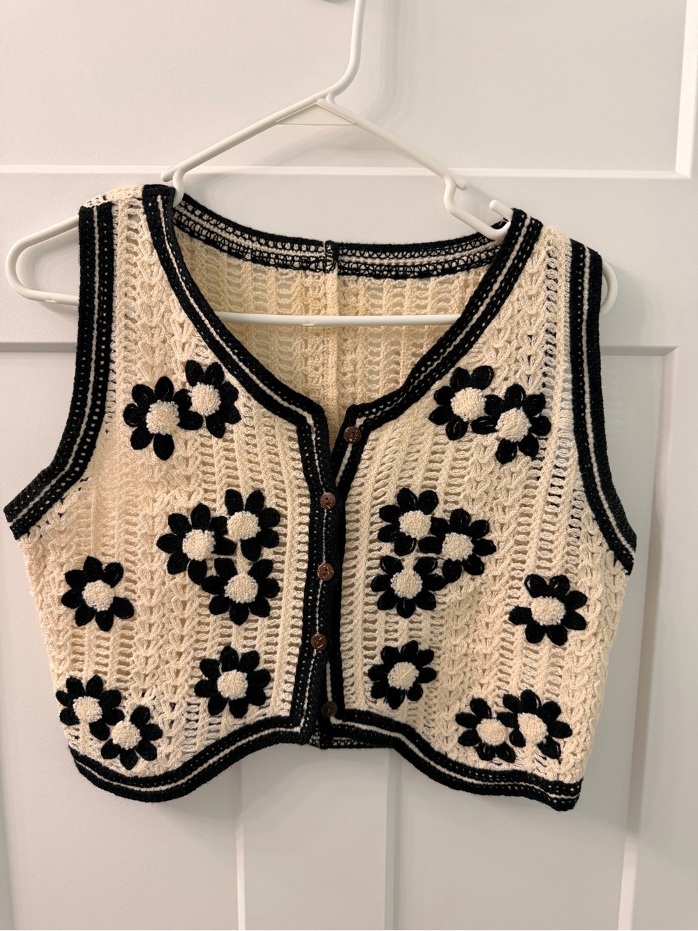 Crochet Flower Knit Vest